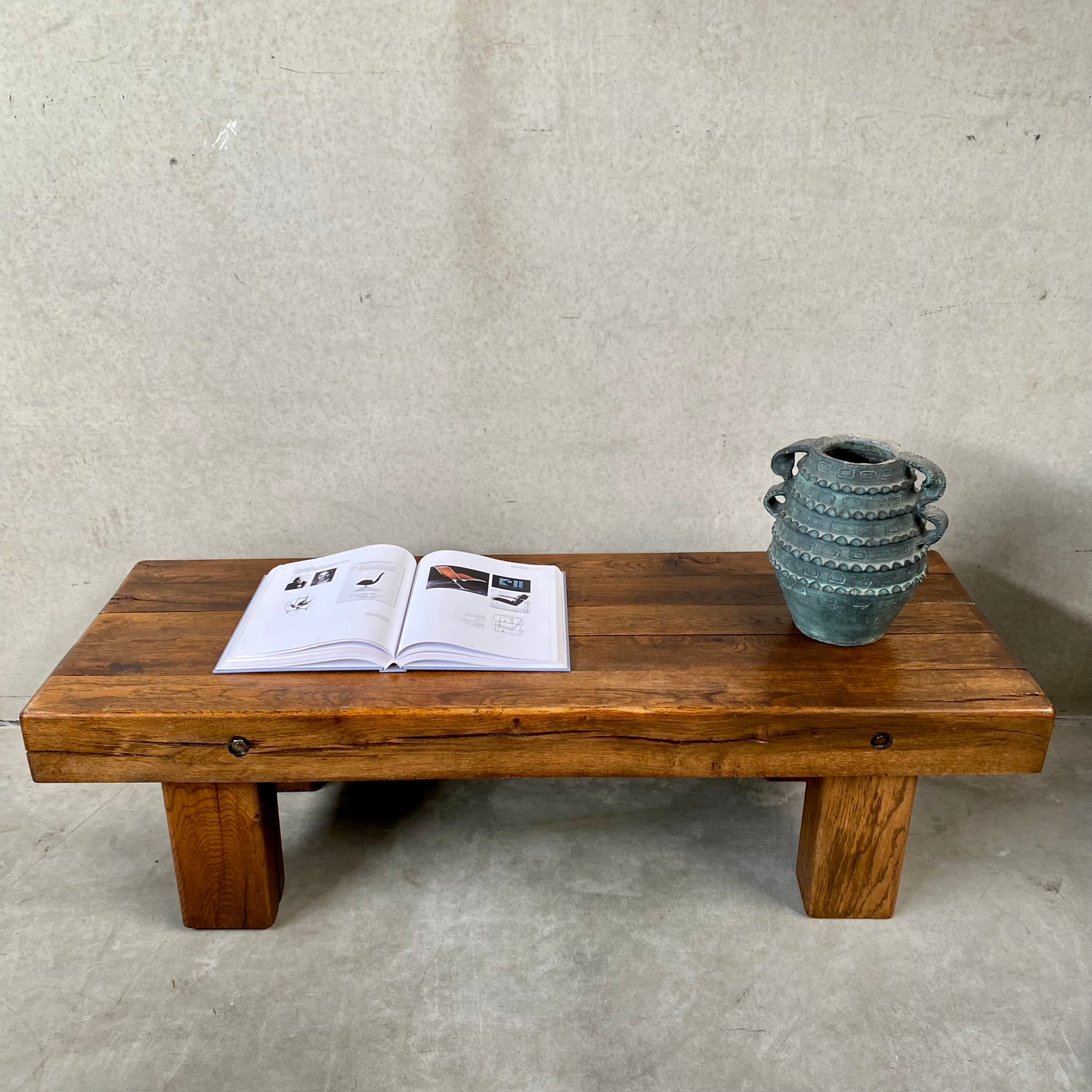 Oak beam coffee table sale