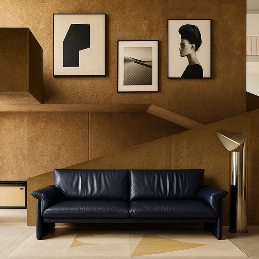 Canapé 2 places "Palmaria 709" en cuir par Vico Magistretti pour Cassina, Italie 1970