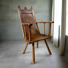 Load image into Gallery viewer, 18th Century Rustik Oak Welsh Vernacular Armchair Hall Chair
