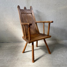 Load image into Gallery viewer, 18th Century Rustik Oak Welsh Vernacular Armchair Hall Chair Wainscot
