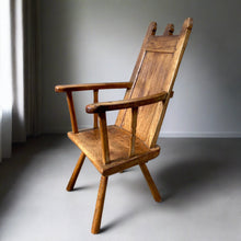 Load image into Gallery viewer, 18th Century Rustik Oak Welsh Vernacular Armchair Hall Chair
