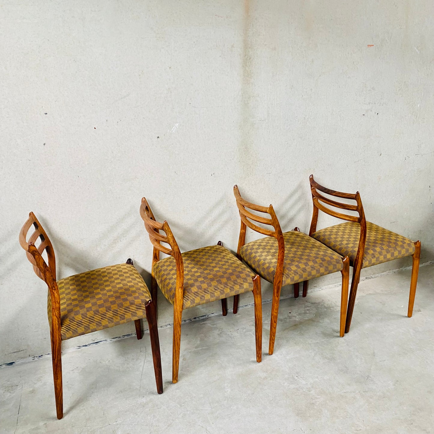 4 x Niels O. Møller Esszimmerstühle aus Palisander, Modell 78 von JL Møller Möbelfabrik, Dänemark 1962
