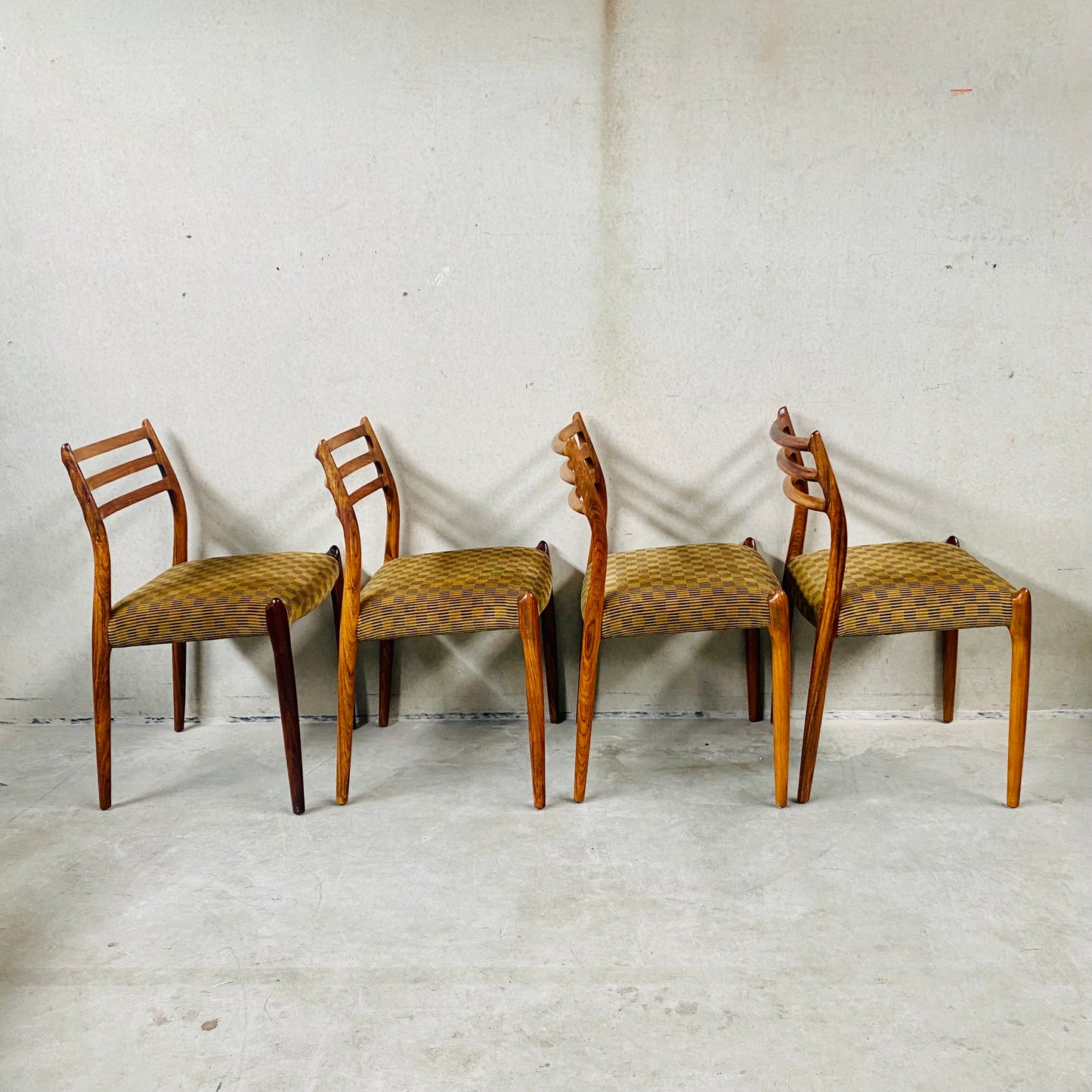 4 x Niels O. Møller Esszimmerstühle aus Palisander, Modell 78 von JL Møller Möbelfabrik, Dänemark 1962