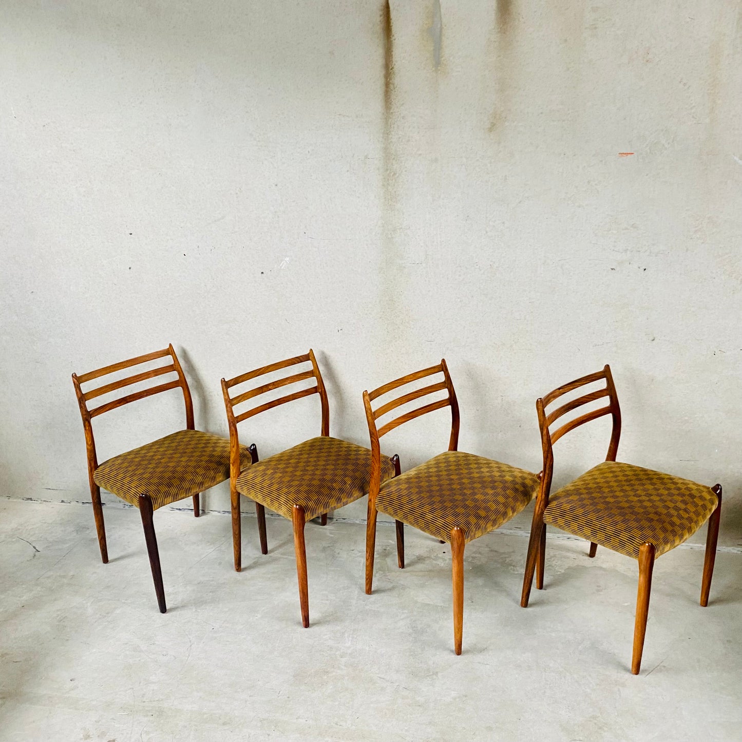 4 x Niels O. Møller Esszimmerstühle aus Palisander, Modell 78 von JL Møller Möbelfabrik, Dänemark 1962