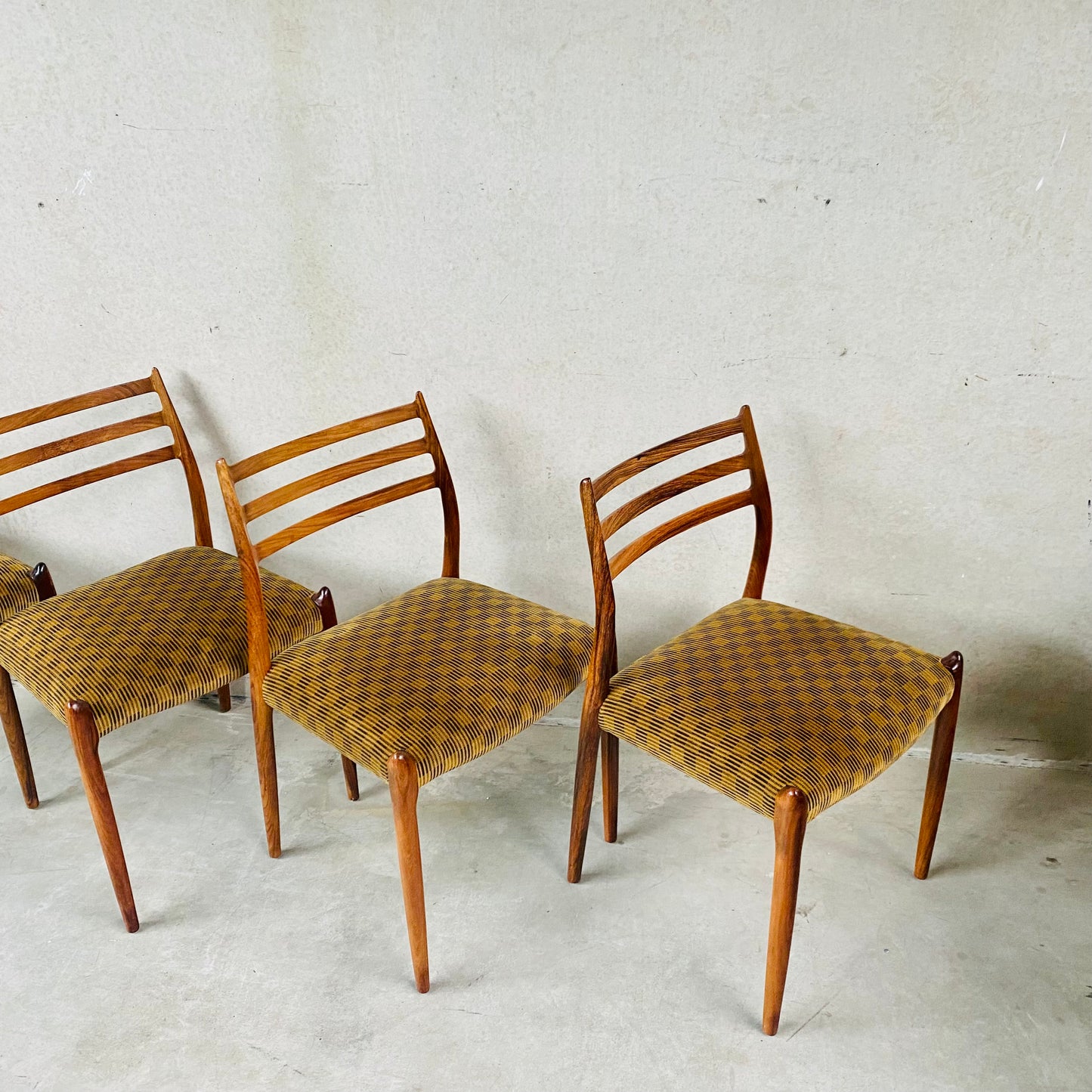 4 x Niels O. Møller Esszimmerstühle aus Palisander, Modell 78 von JL Møller Möbelfabrik, Dänemark 1962