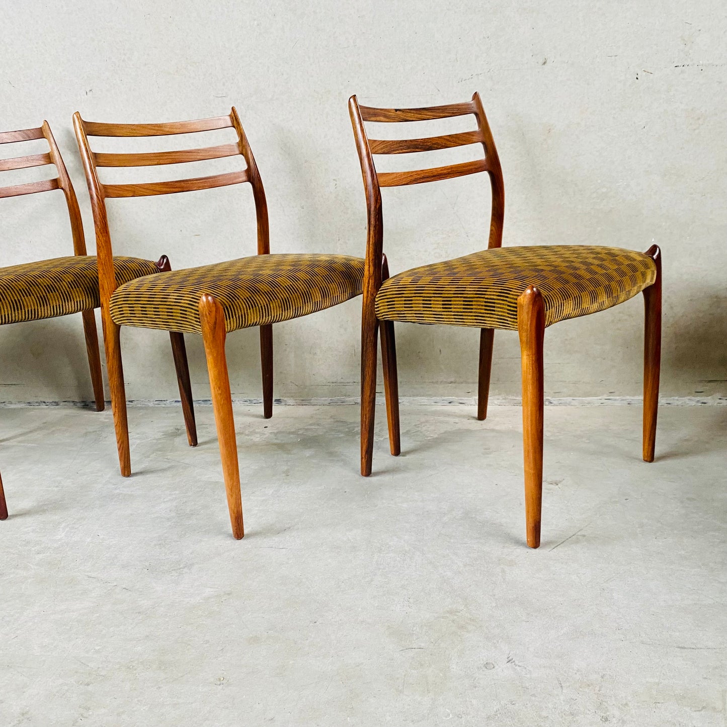 4 x Niels O. Møller Esszimmerstühle aus Palisander, Modell 78 von JL Møller Möbelfabrik, Dänemark 1962
