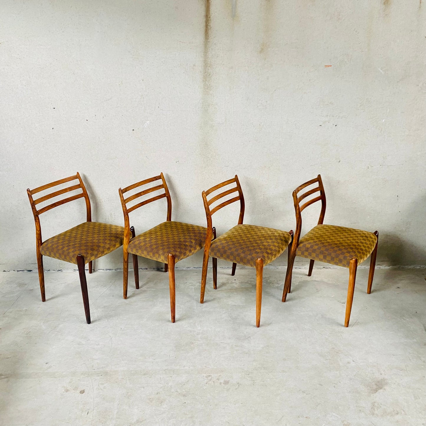 4 x Niels O. Møller Esszimmerstühle aus Palisander, Modell 78 von JL Møller Möbelfabrik, Dänemark 1962