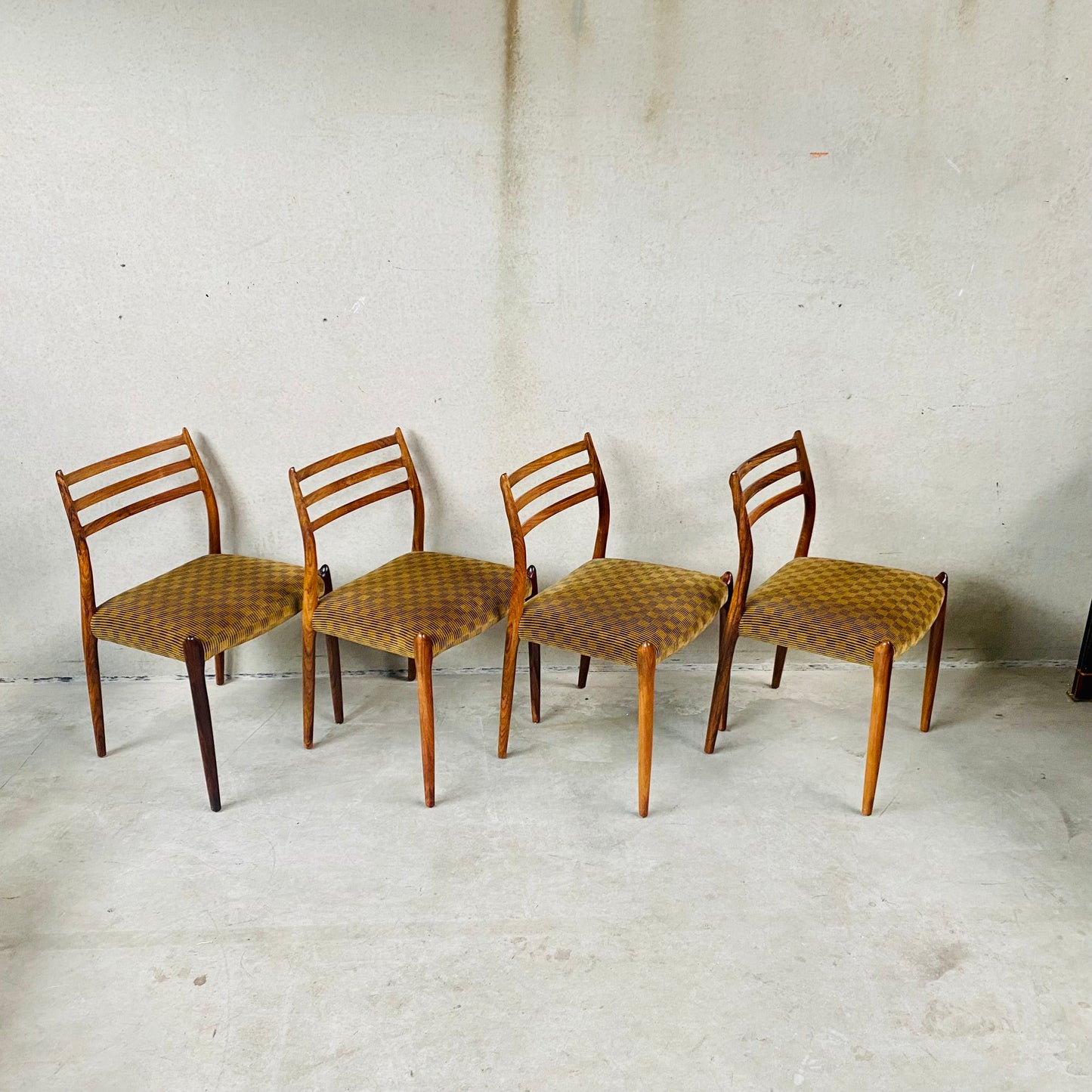 4 x Niels O. Møller Esszimmerstühle aus Palisander, Modell 78 von JL Møller Möbelfabrik, Dänemark 1962