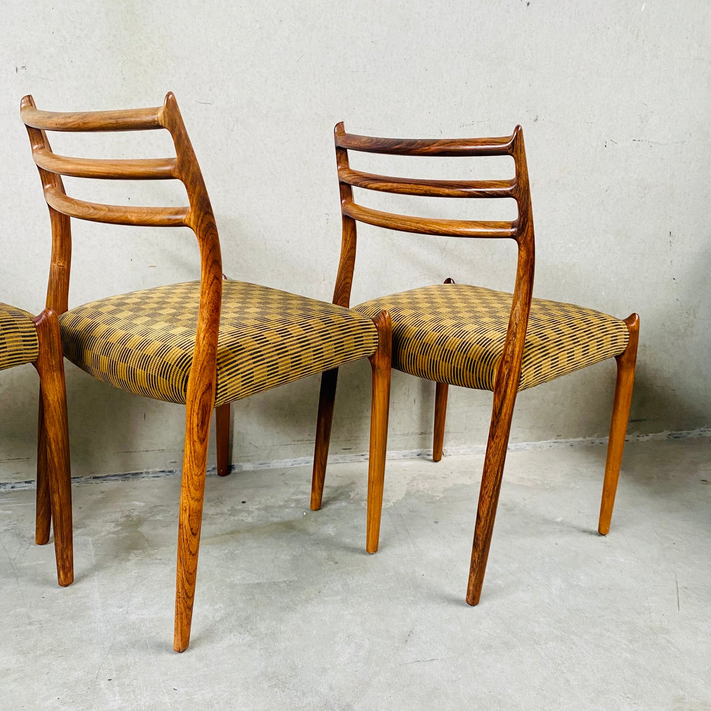 4 x Niels O. Møller Esszimmerstühle aus Palisander, Modell 78 von JL Møller Möbelfabrik, Dänemark 1962