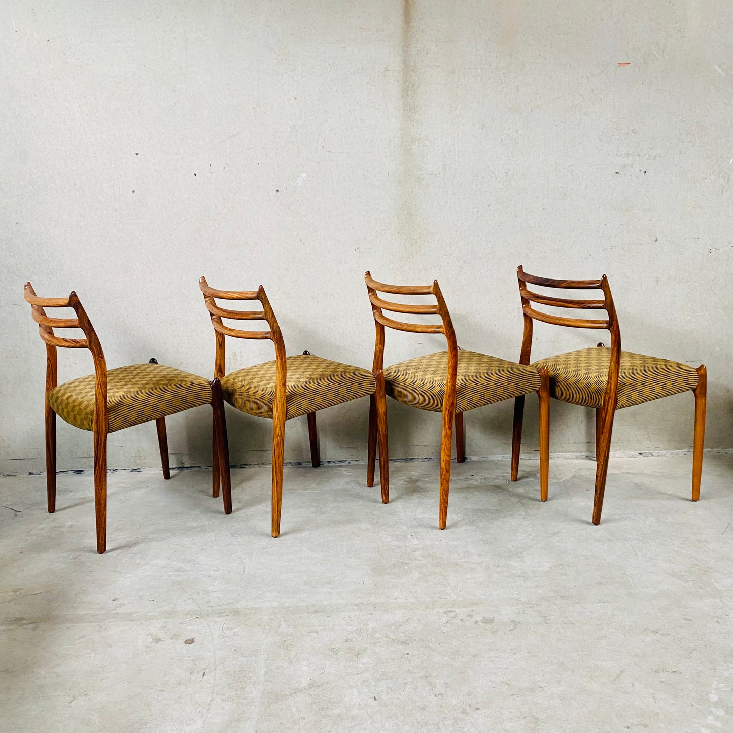 4 x Niels O. Møller Esszimmerstühle aus Palisander, Modell 78 von JL Møller Möbelfabrik, Dänemark 1962