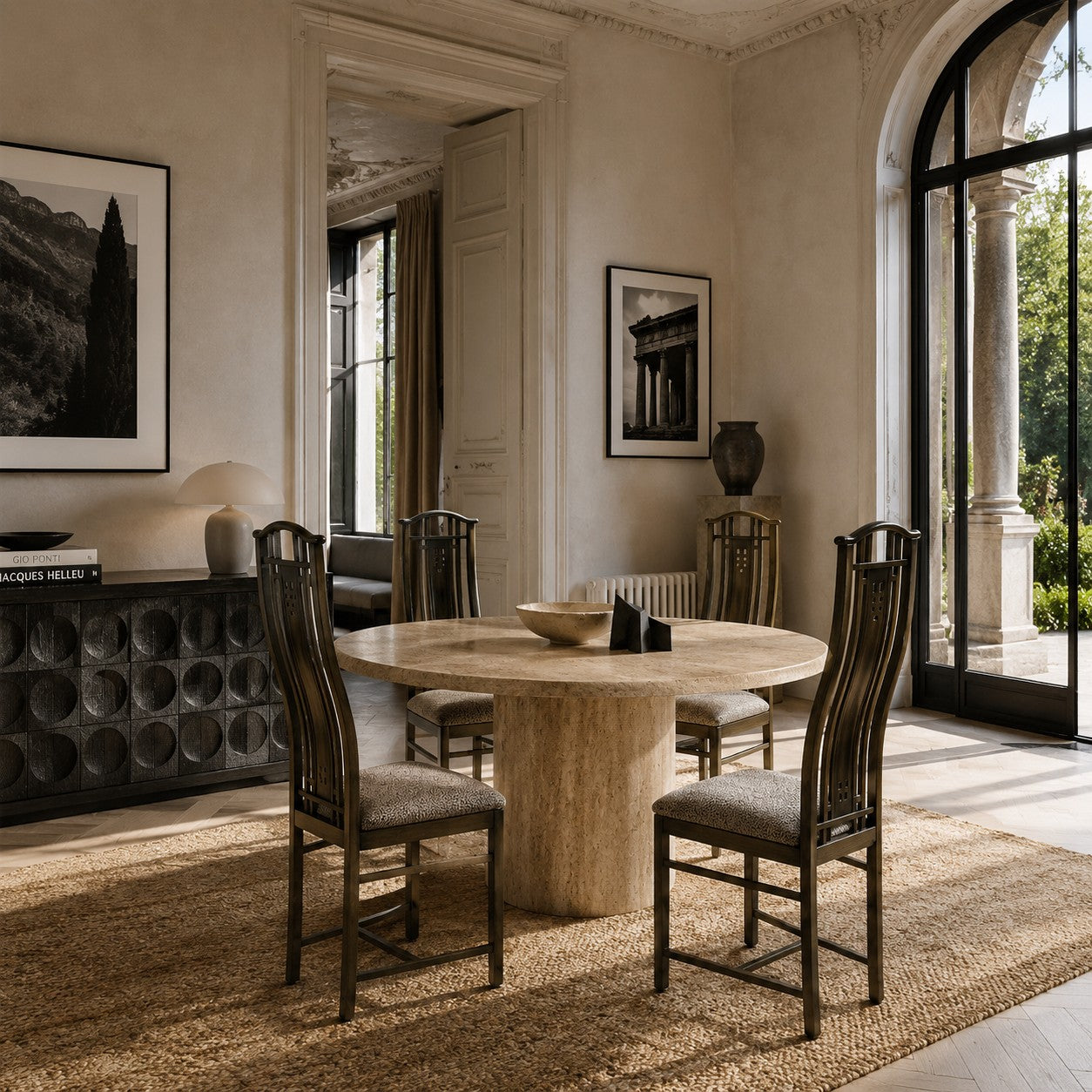 4 x High Back Lacquered Dining Chairs by Umberto Asnago for Giorgetti, Italy 1980