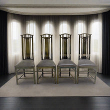 Load image into Gallery viewer, 4 x High Back Lacquered Dining Chairs by Umberto Asnago for Giorgetti, Italy 1980
