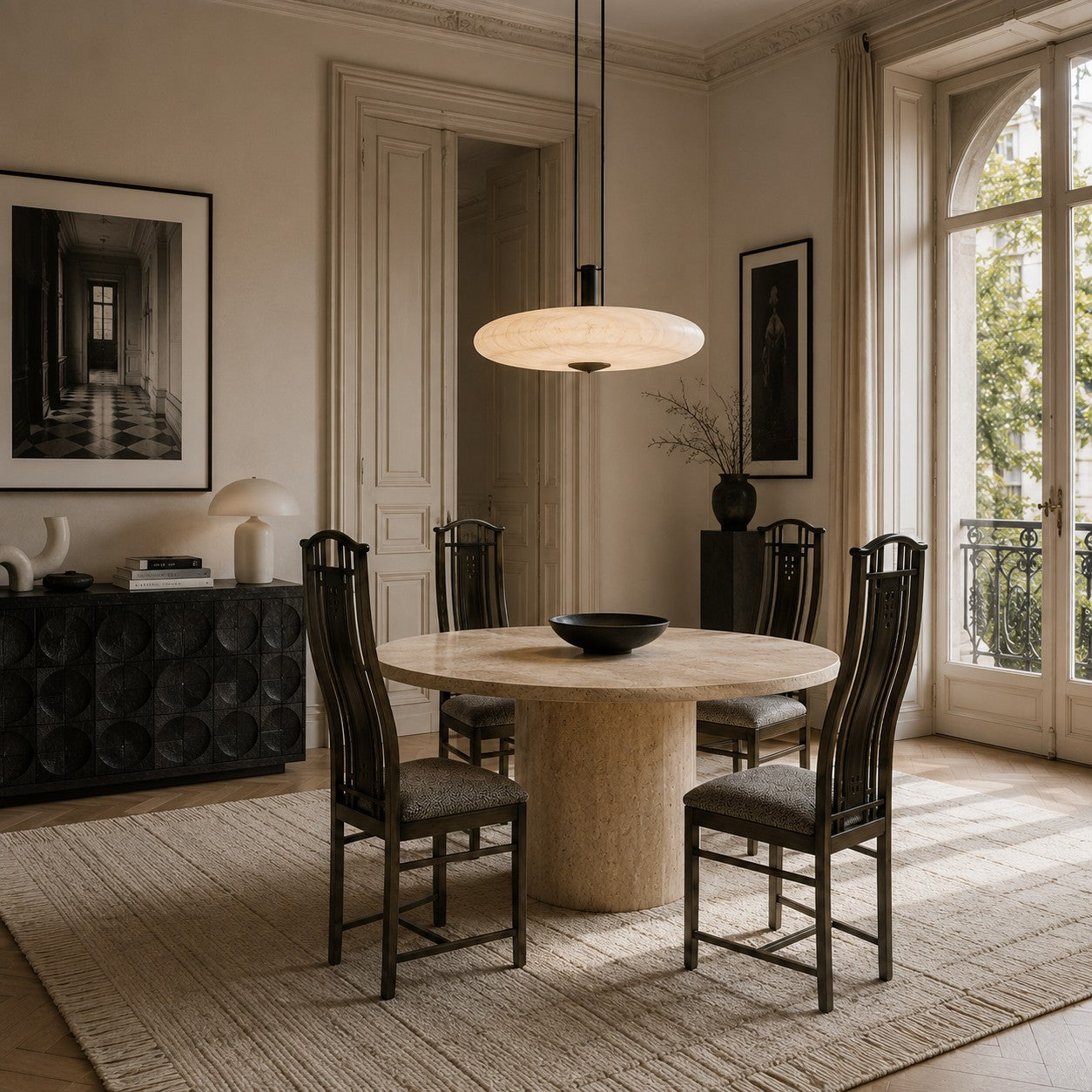 4 x High Back Lacquered Dining Chairs by Umberto Asnago for Giorgetti, Italy 1980