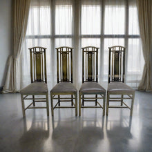 Load image into Gallery viewer, 4 x High Back Lacquered Dining Chairs by Umberto Asnago for Giorgetti, Italy 1980
