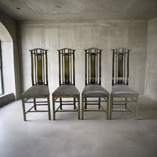 Load image into Gallery viewer, 4 x High Back Lacquered Dining Chairs by Umberto Asnago for Giorgetti, Italy 1980
