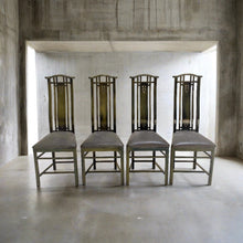 Load image into Gallery viewer, 4 x High Back Lacquered Dining Chairs by Umberto Asnago for Giorgetti, Italy 1980
