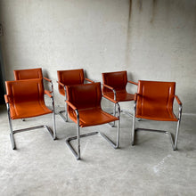 Load image into Gallery viewer, Matteo Grassi &quot;Mg15&quot; Cognac Leather Dining Chairs by Mart Stam, Italy 1980
