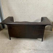 Load image into Gallery viewer, Antonio Citterio Brown Black Leather Sofa &quot;Cricket&quot; for Moroso Italy 1980
