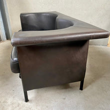 Load image into Gallery viewer, Antonio Citterio Brown Black Leather Sofa &quot;Cricket&quot; for Moroso Italy 1980
