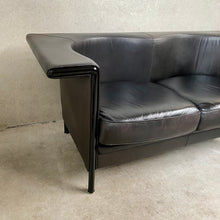 Load image into Gallery viewer, Antonio Citterio Brown Black Leather Sofa &quot;Cricket&quot; for Moroso Italy 1980
