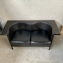 Load image into Gallery viewer, Antonio Citterio Brown Black Leather Sofa &quot;Cricket&quot; for Moroso Italy 1980
