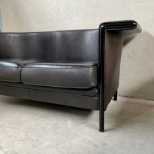Load image into Gallery viewer, Antonio Citterio Brown Black Leather Sofa &quot;Cricket&quot; for Moroso Italy 1980
