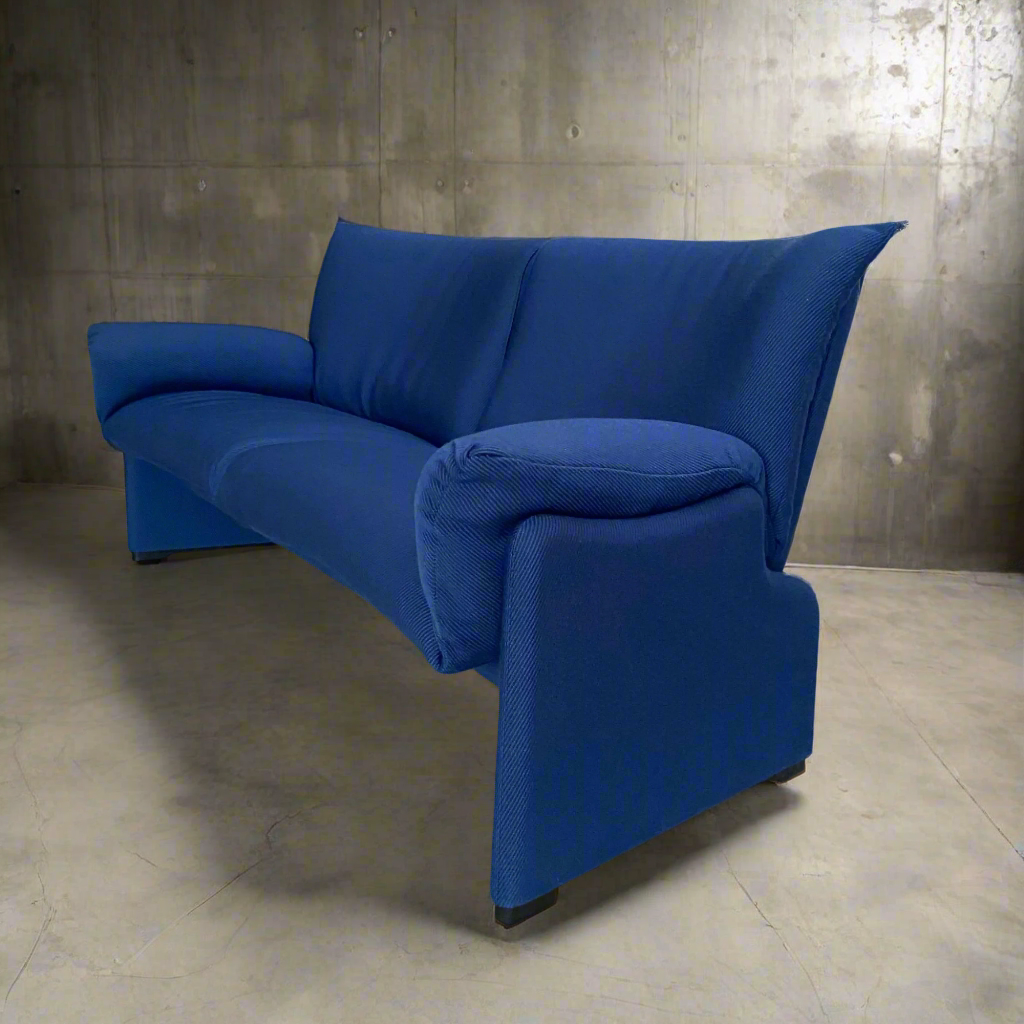 Blaues 2-Sitzer-Sofa „Palmaria 709“ von Vico Magistretti für Cassina, Italien