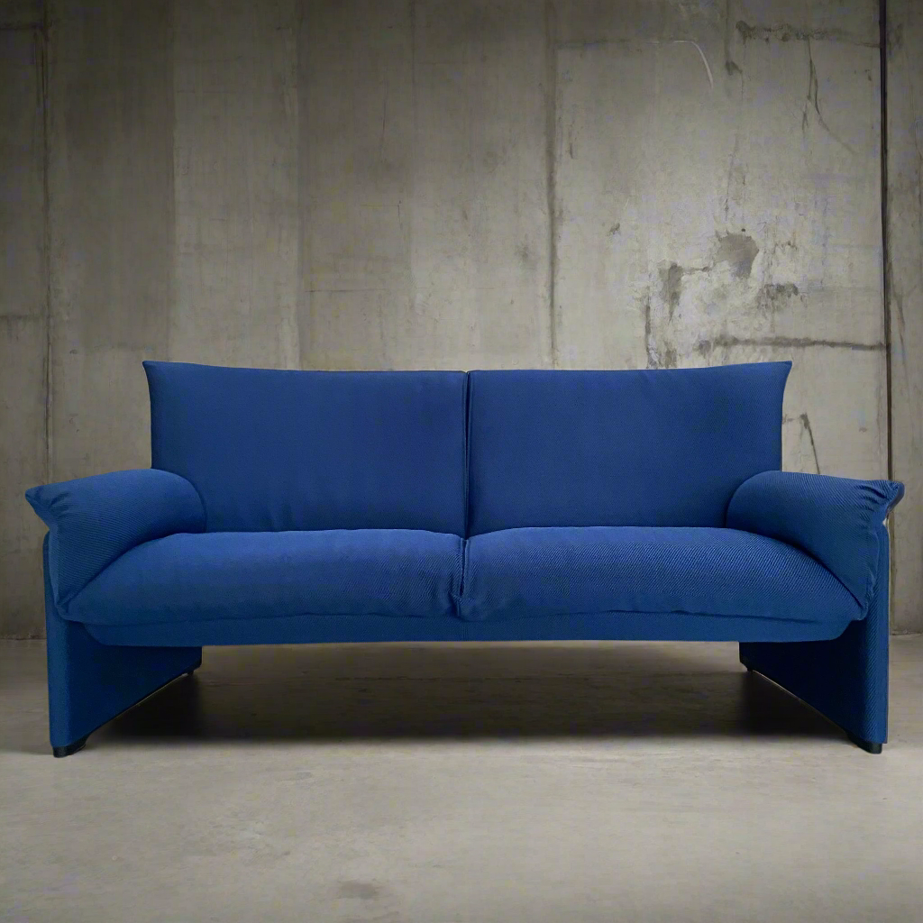 Blaues 2-Sitzer-Sofa „Palmaria 709“ von Vico Magistretti für Cassina, Italien