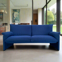 Load image into Gallery viewer, Blue &quot;Palmaria 709&quot; 2-seater Sofa by Vico Magistretti for Cassina, Italy
