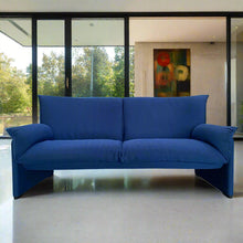 Load image into Gallery viewer, Blue &quot;Palmaria 709&quot; 2-seater Sofa by Vico Magistretti for Cassina, Italy
