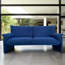 Load image into Gallery viewer, Blue &quot;Palmaria 709&quot; 2-seater Sofa by Vico Magistretti for Cassina, Italy
