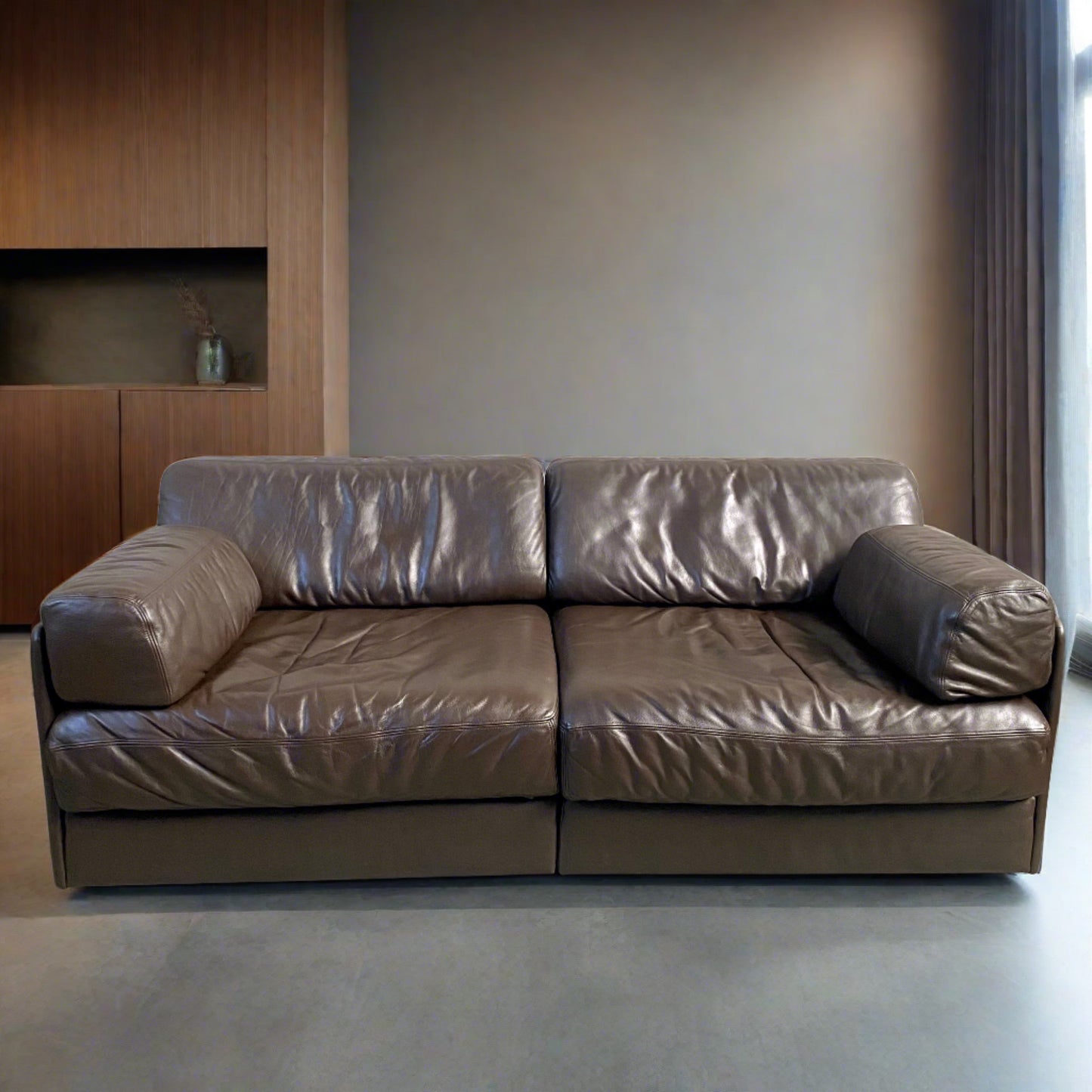 Modulsofa De Sede DS-76 aus braunem Leder, Schweiz 1970