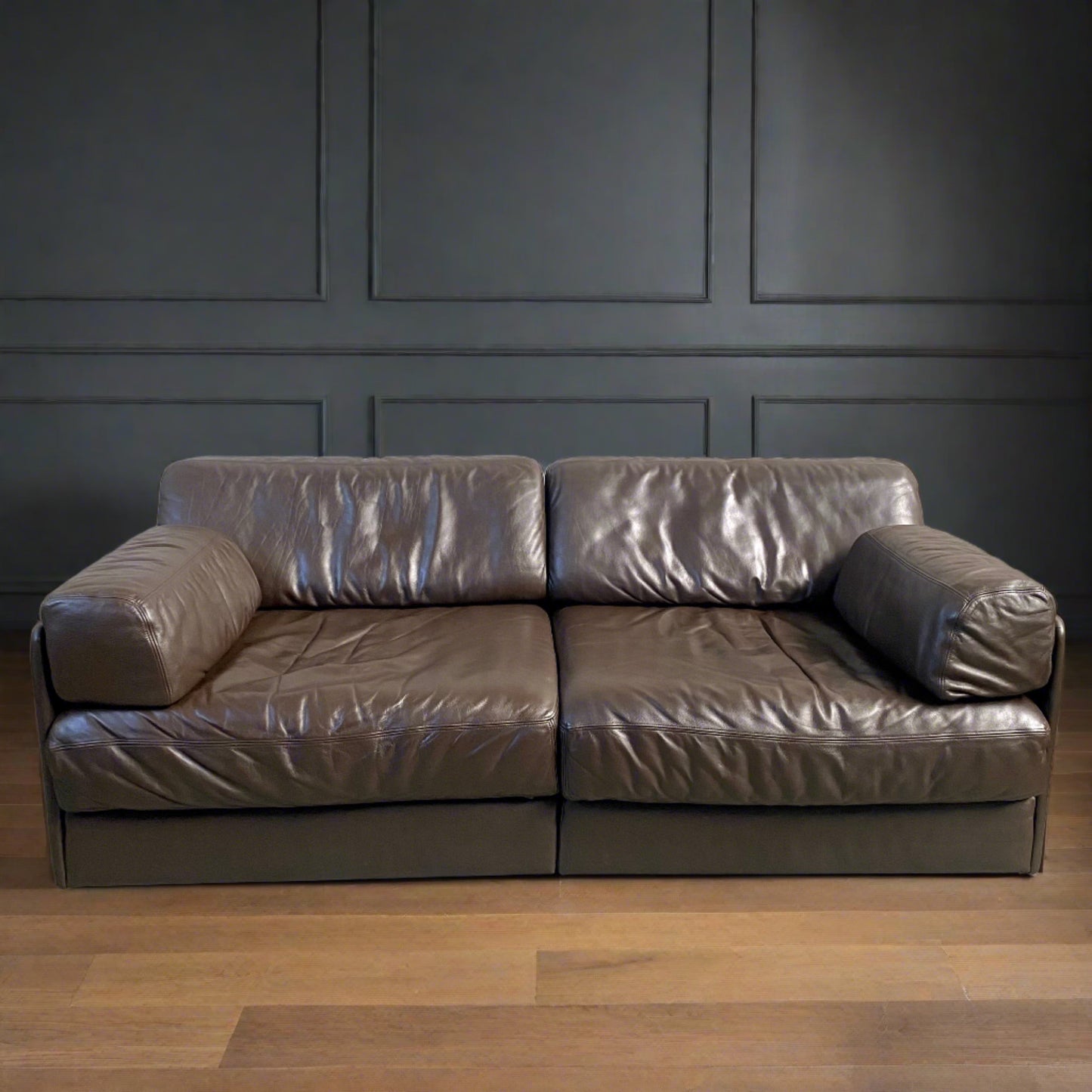 Modulsofa De Sede DS-76 aus braunem Leder, Schweiz 1970