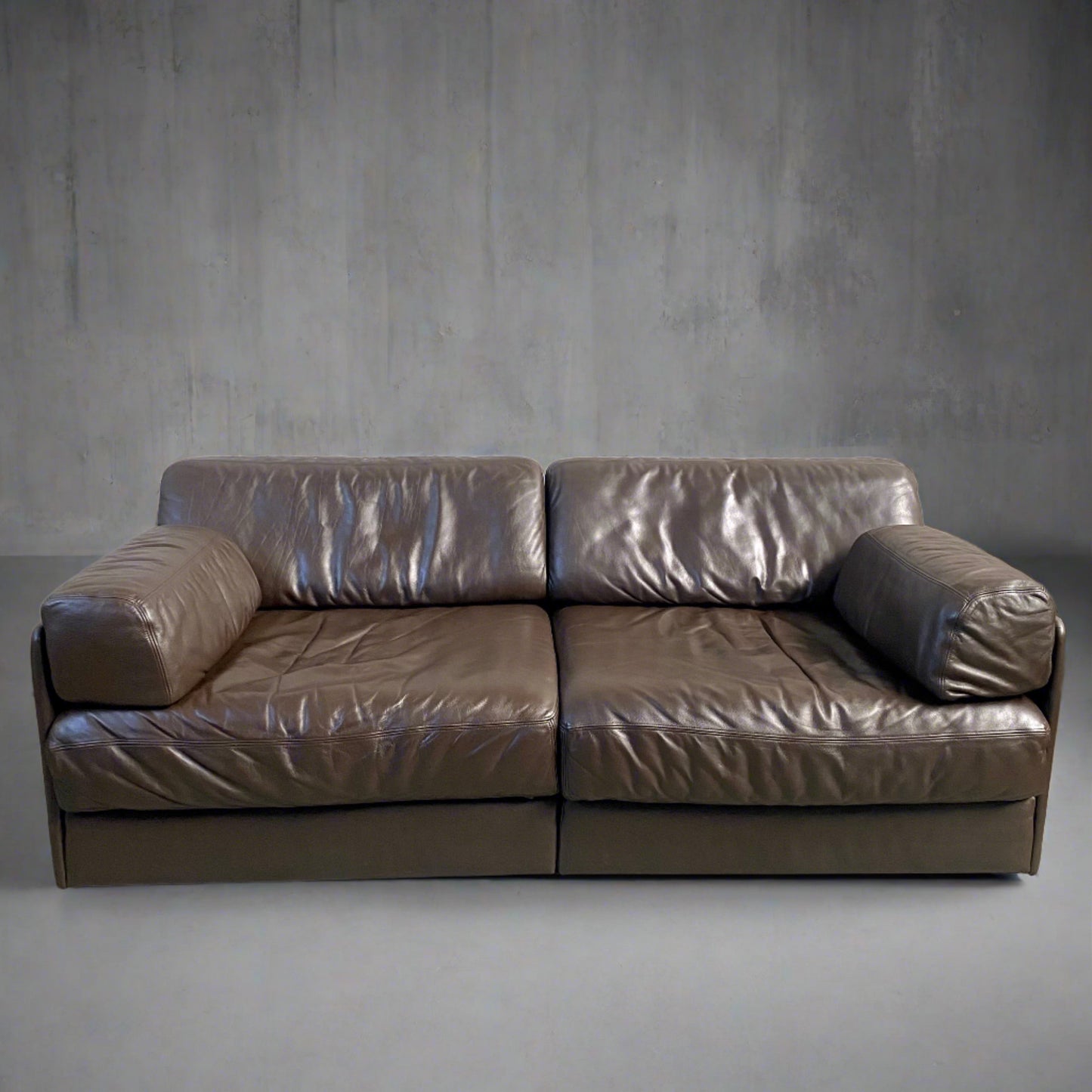 Modulsofa De Sede DS-76 aus braunem Leder, Schweiz 1970