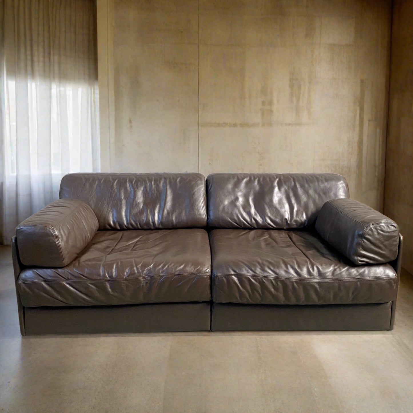 Modulsofa De Sede DS-76 aus braunem Leder, Schweiz 1970