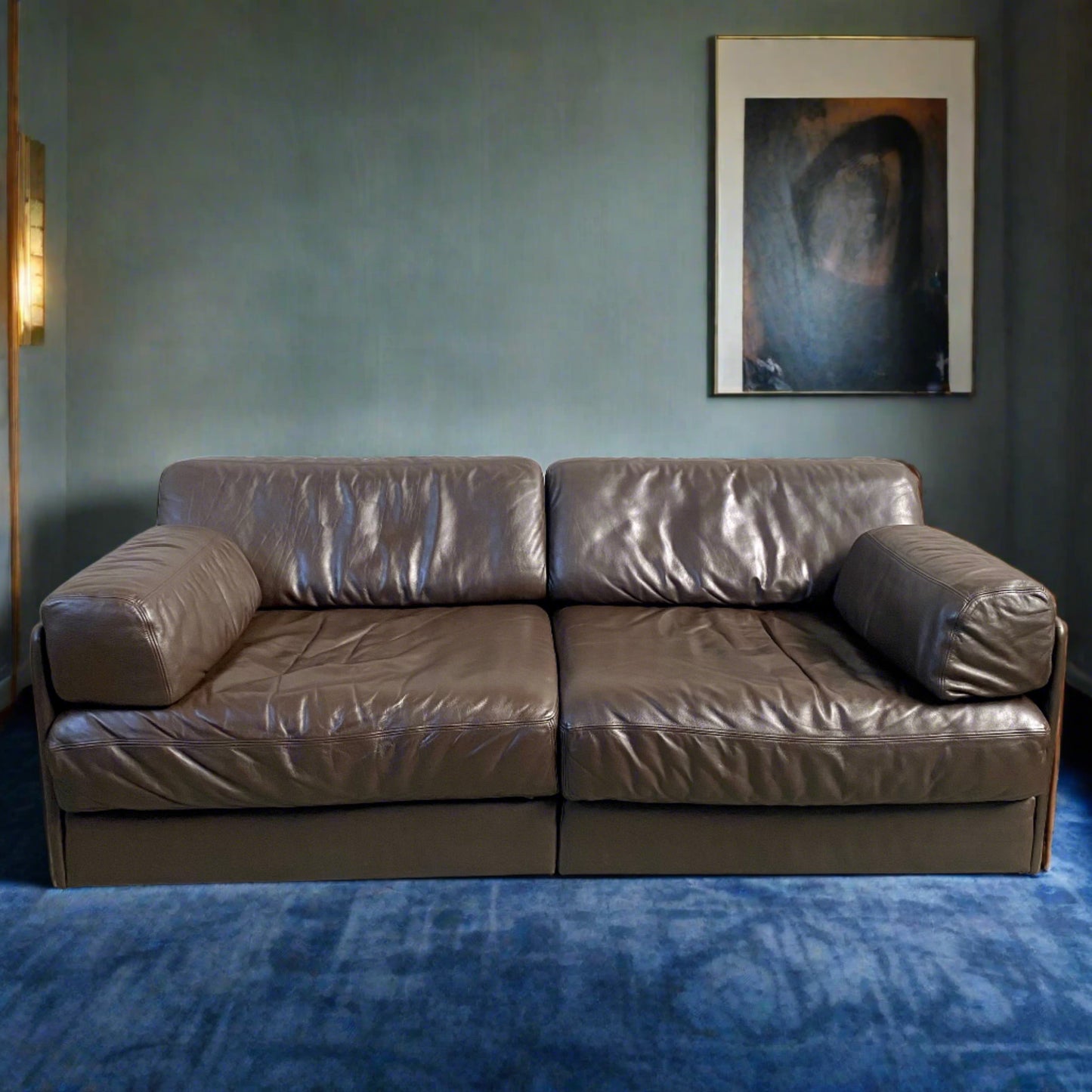 Modulsofa De Sede DS-76 aus braunem Leder, Schweiz 1970