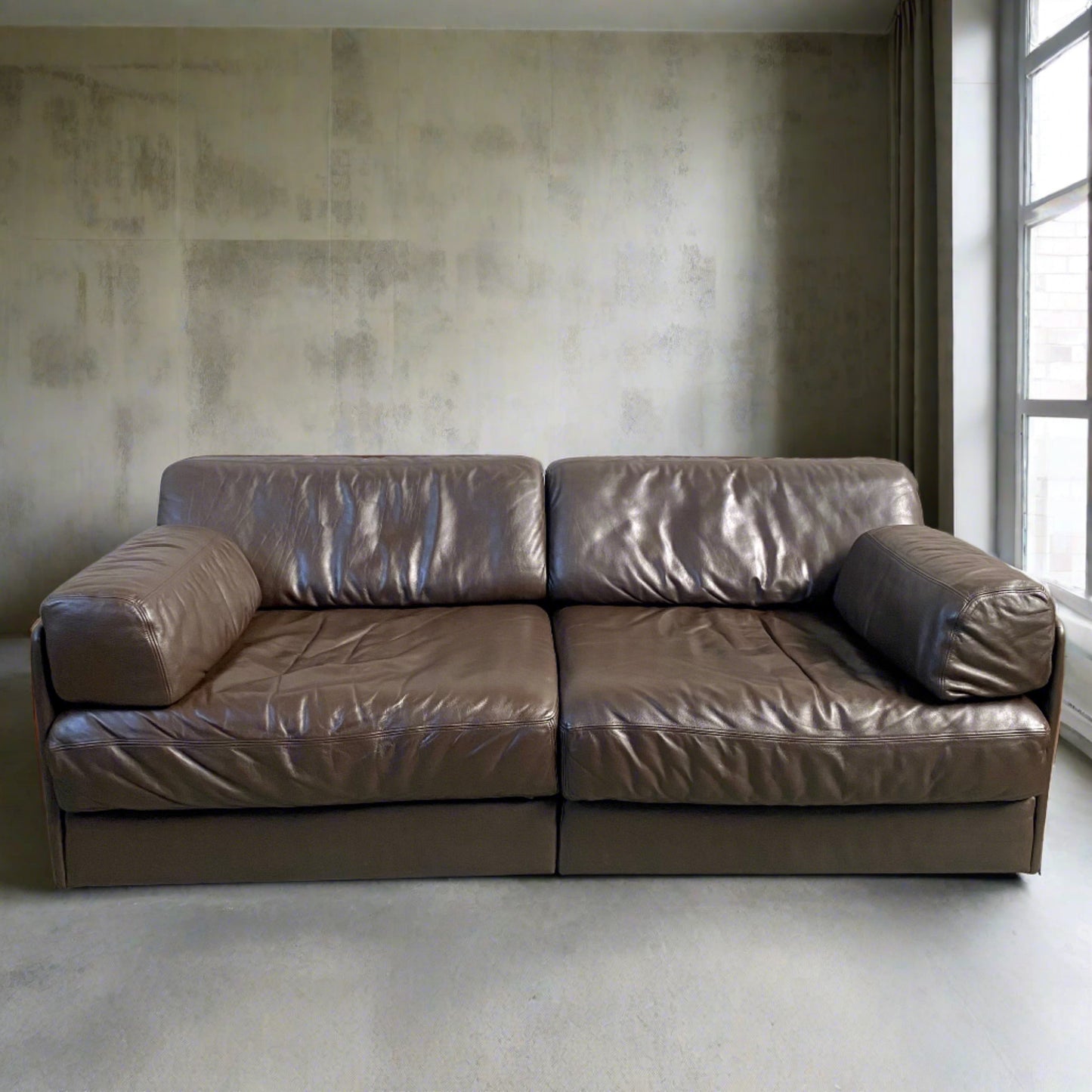 Modulsofa De Sede DS-76 aus braunem Leder, Schweiz 1970