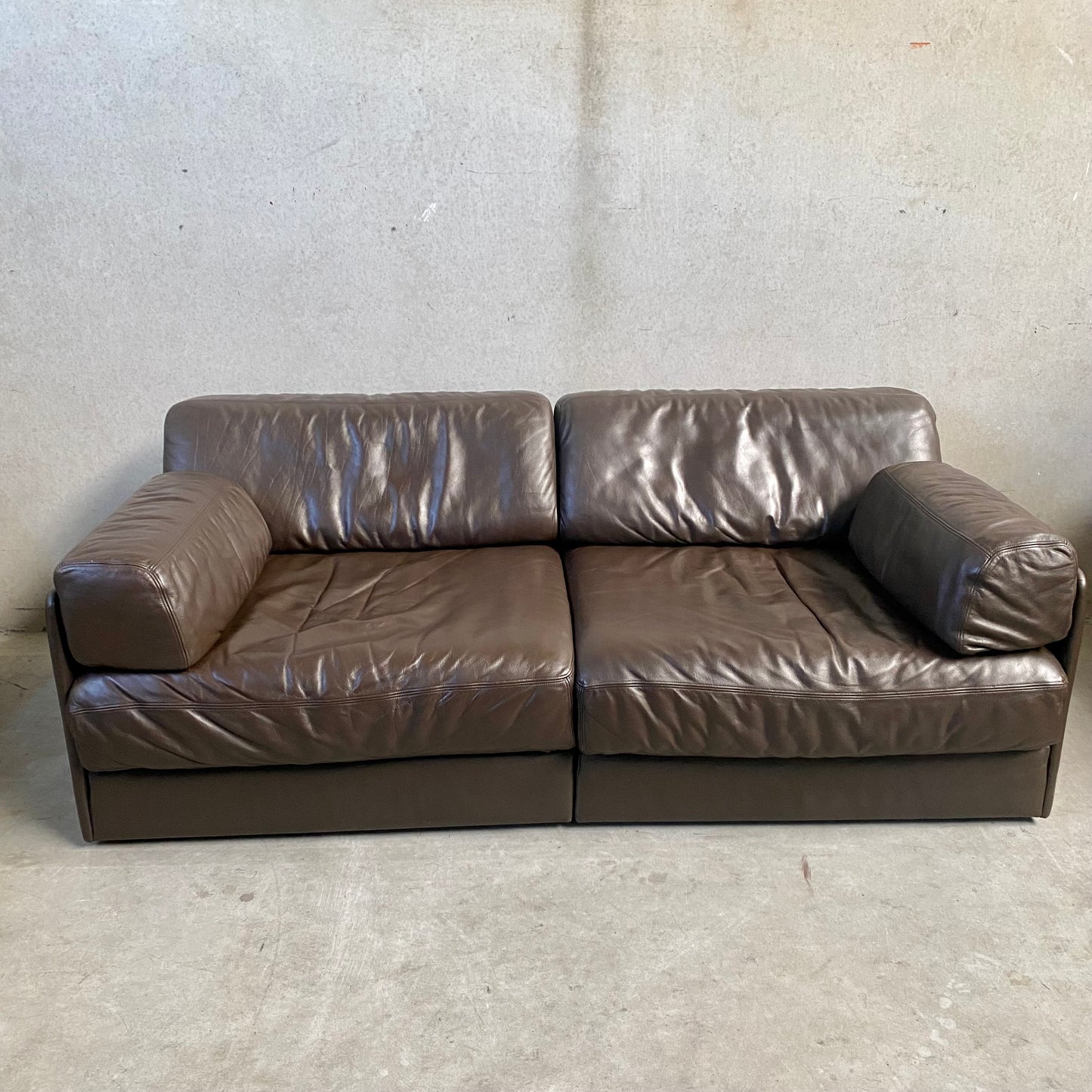 Modulsofa De Sede DS-76 aus braunem Leder, Schweiz 1970
