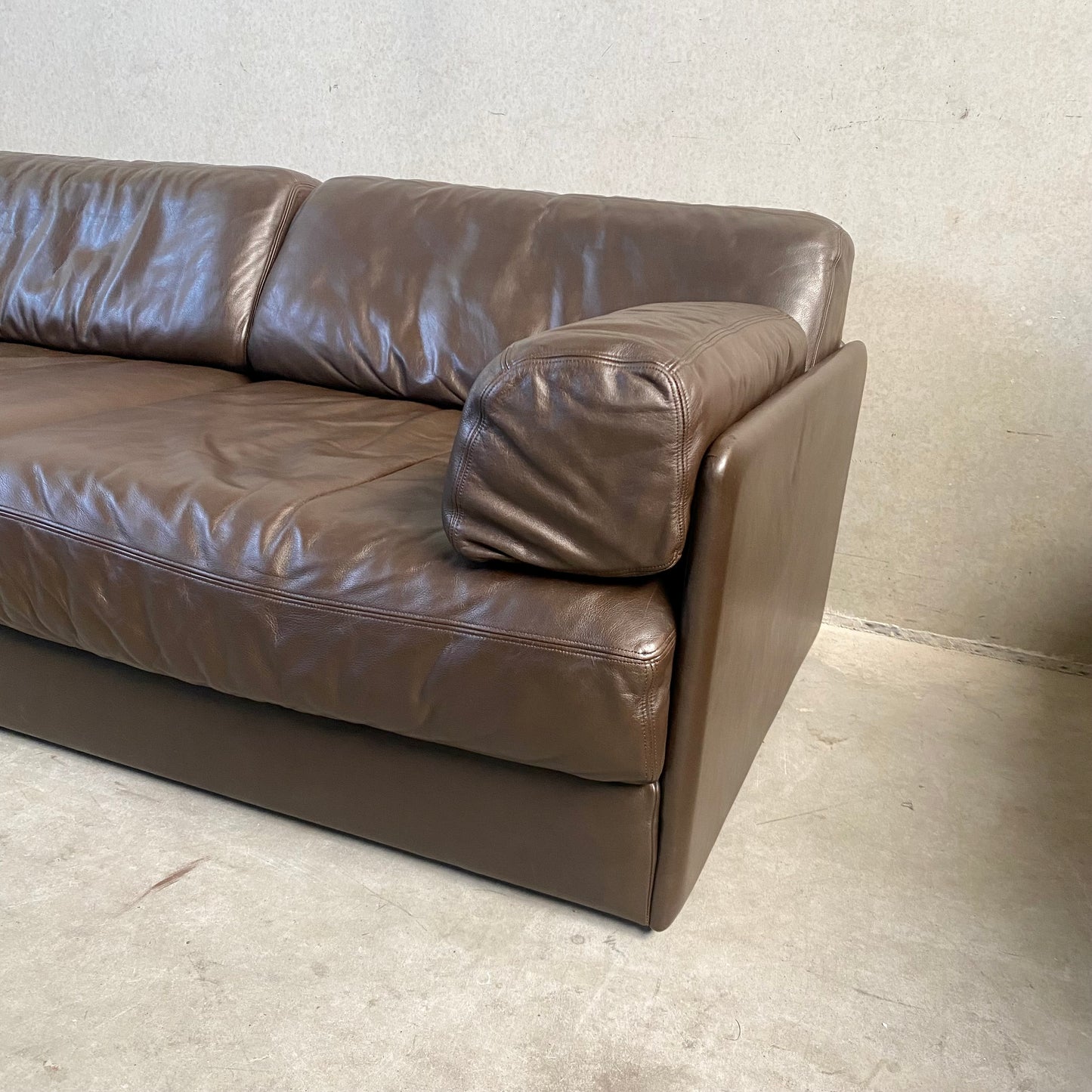 Modulsofa De Sede DS-76 aus braunem Leder, Schweiz 1970