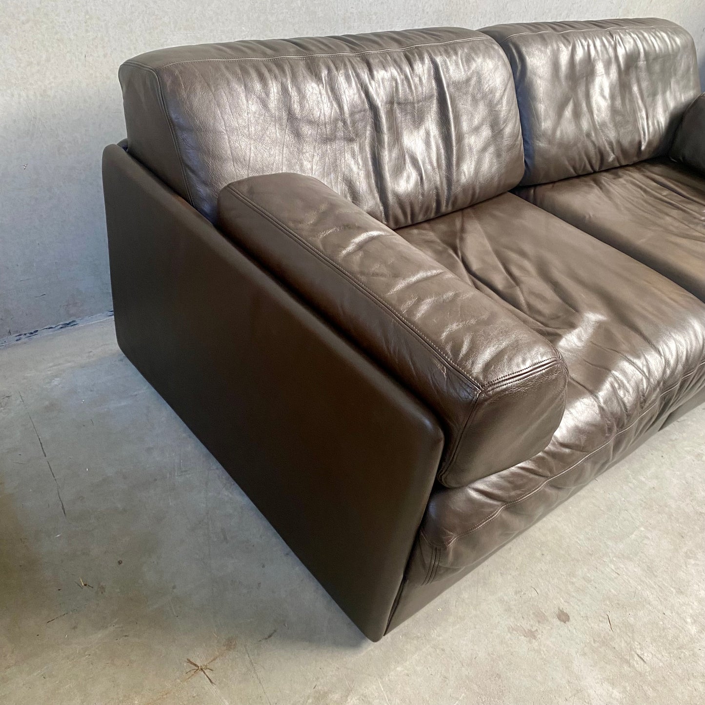 Modulsofa De Sede DS-76 aus braunem Leder, Schweiz 1970