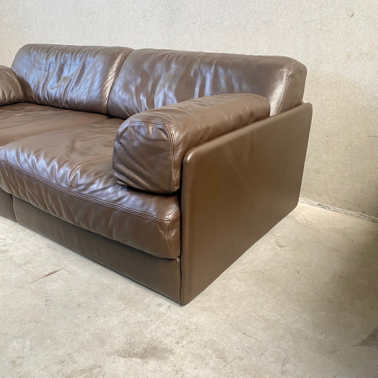 Modulsofa De Sede DS-76 aus braunem Leder, Schweiz 1970