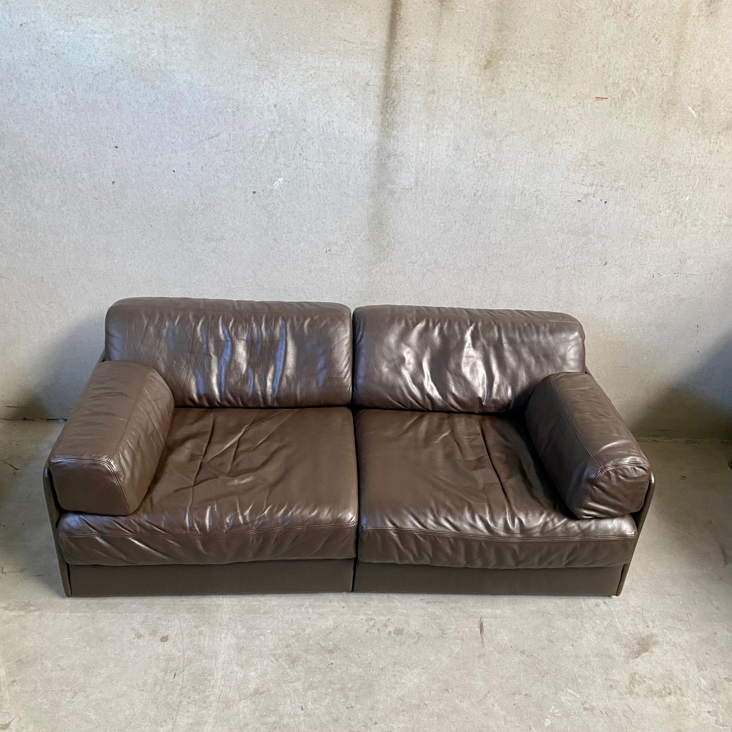 Modulsofa De Sede DS-76 aus braunem Leder, Schweiz 1970