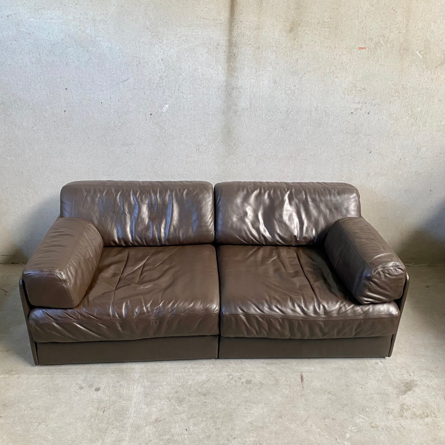 Modulsofa De Sede DS-76 aus braunem Leder, Schweiz 1970