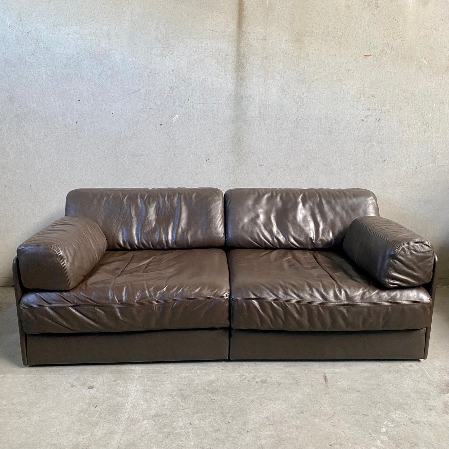 Modulsofa De Sede DS-76 aus braunem Leder, Schweiz 1970