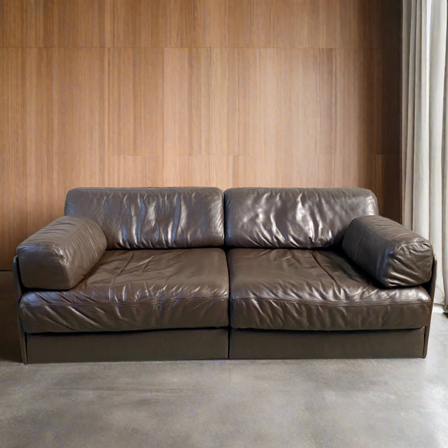 Modulsofa De Sede DS-76 aus braunem Leder, Schweiz 1970
