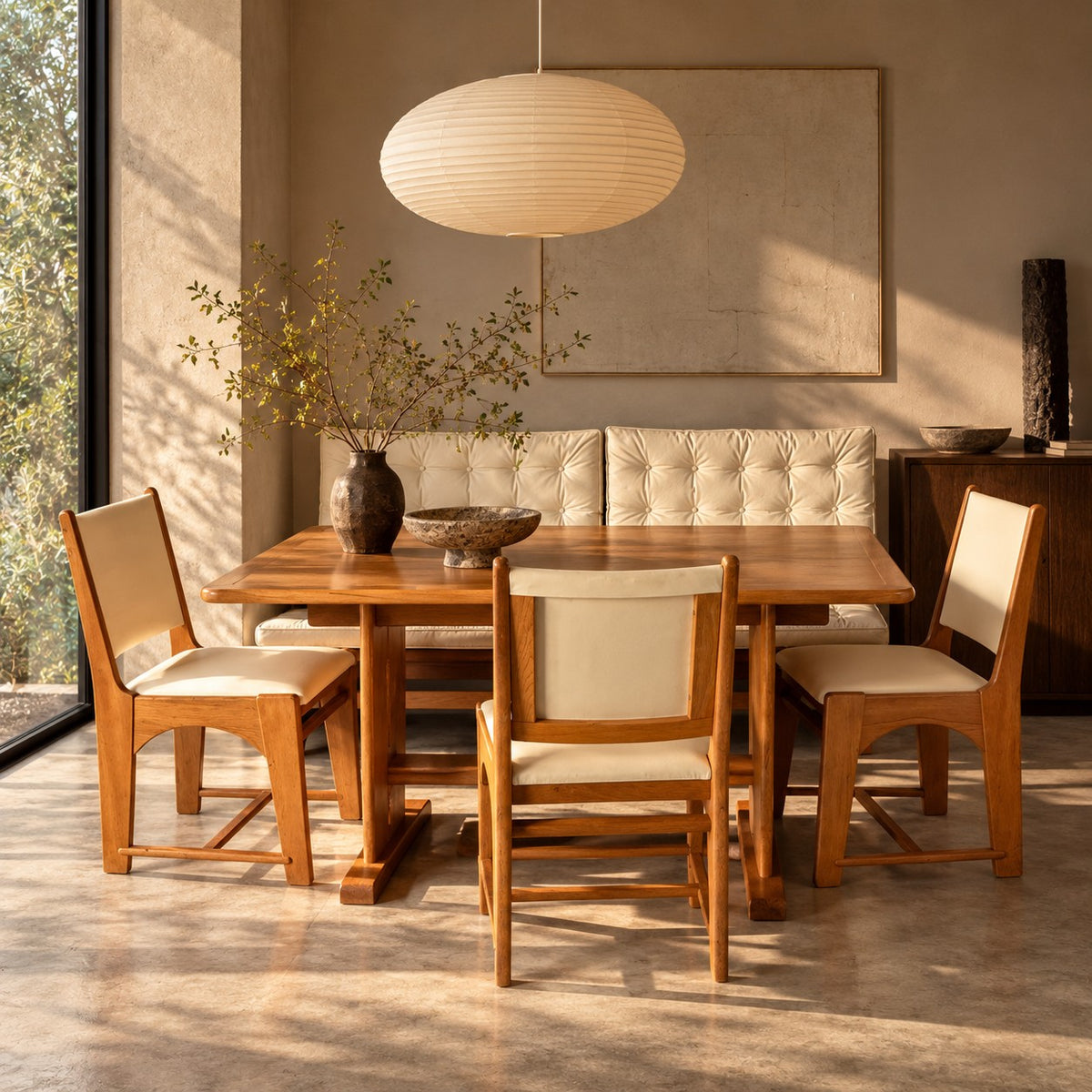 Oak Art Deco Modernist Dining Set by Bas Van Pelt for My Home, Netherlands 1932