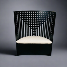 Load image into Gallery viewer, Black Stained Ashwood and Sheepskin Willow Chair by Charles Rennie Mackintosh for Cassina, Italy 1970
