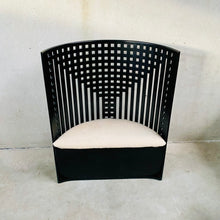 Load image into Gallery viewer, Black Stained Ashwood and Sheepskin Willow Chair by Charles Rennie Mackintosh for Cassina, Italy 1970
