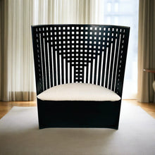 Load image into Gallery viewer, Black Stained Ashwood and Sheepskin Willow Chair by Charles Rennie Mackintosh for Cassina, Italy 1970
