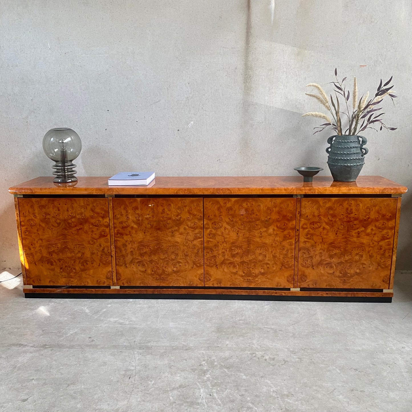 Buffet en loupe de bruyère par Guerini Emilio pour Gdm Design, Italie 1980